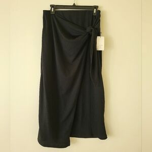 NWT Black Faux Wrap Skirt